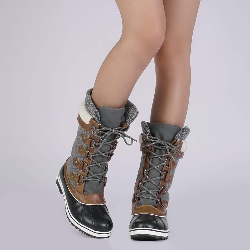 DREAM PAIRS Women's Mid-Calf Waterproof Winter Snow Boots MONTE_02