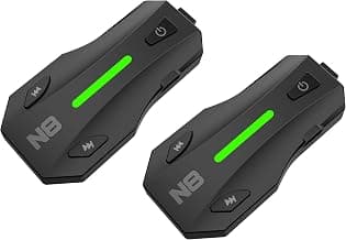 N8 8 Riders Mesh Motorcycle Helmet Communication System, Motorcycle Bluetooth Headset V5.4 with Audio Multitasking/Music Sharing, 45mm Helmet Speakers Intercom for ATV/Snowmobile/Ski, 2 Pack