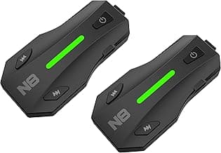 N8 8 Riders Mesh Motorcycle Helmet Communication System, Motorcycle Bluetooth Headset V5.4 with Audio Multitasking/Music Sharing, 45mm Helmet Speakers Intercom for ATV/Snowmobile/Ski, 2 Pack