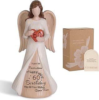 Storeieme 60th Birthday Gifts for Women: Happy 60 Year Old Birthday Party Angel Figurine Decorations Gift Ideas for Woman Friend Sister Mom