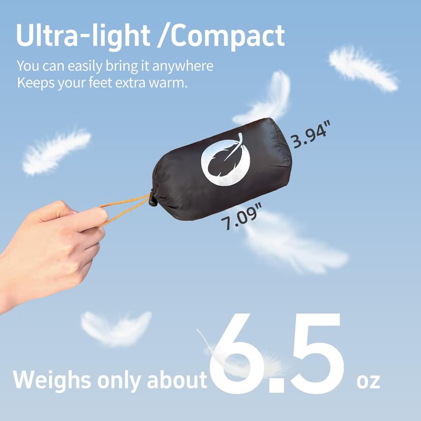 QEZER Down Booties for Men and Women Keep Warm Foot Warmers Camping Slippers Winter Camping Socks