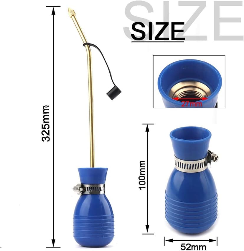 Sbestily Bug Treatment Powder Duster/Large Diatomaceous Earth Bulb Duster/Powder Applicator/Garden Applicator/Bulb with Long Copper Tube for Indoor and Outdoor Insect Treatment Blue