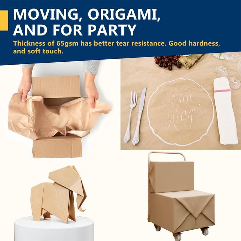 PerkHomy Brown Kraft Paper Roll 17.5" x 1,200" (100') for Gift Wrapping Bulletin Board Craft Art Bouquet Flower Packing Valentines Easel Moving Shipping Floor Poster Covering Table 70GSM 50LB B0C1RC5Y7F