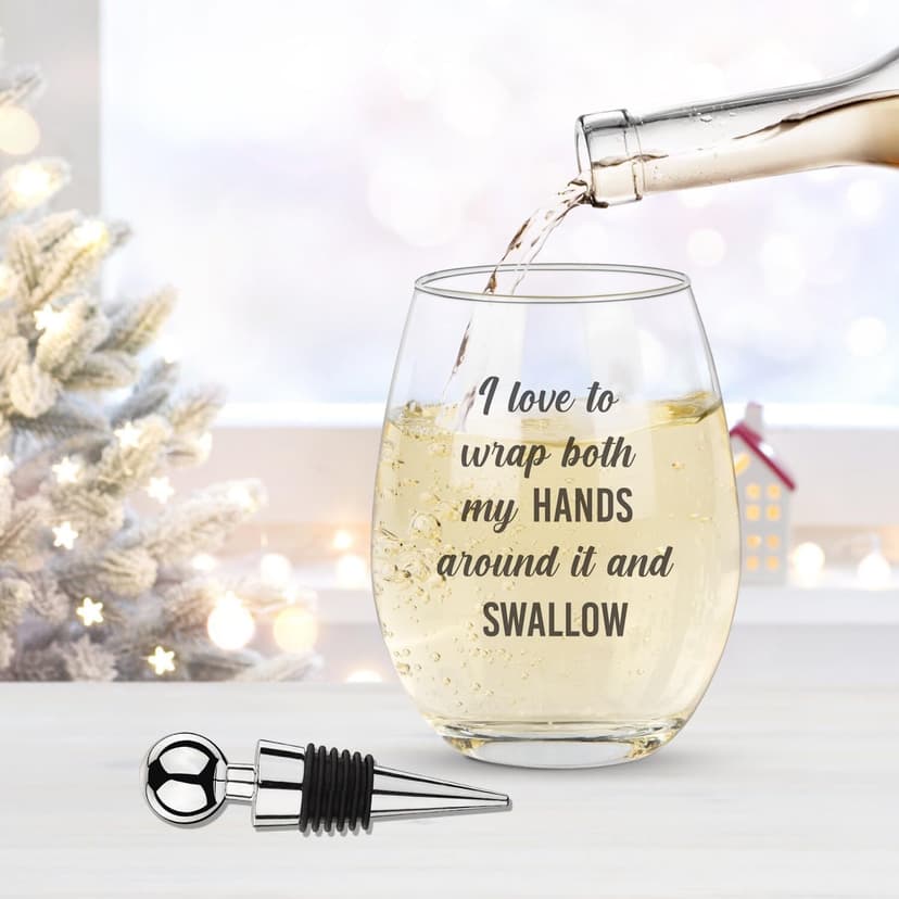 Funny Wine Glasses For Women, Best White Elephant Gifts 2025, Gag Gift For Women, Gifts For Wine Lovers, Birthday Present For Adults Her Men, Frined, Funny Gift For Men Coworker, Boss, Employee