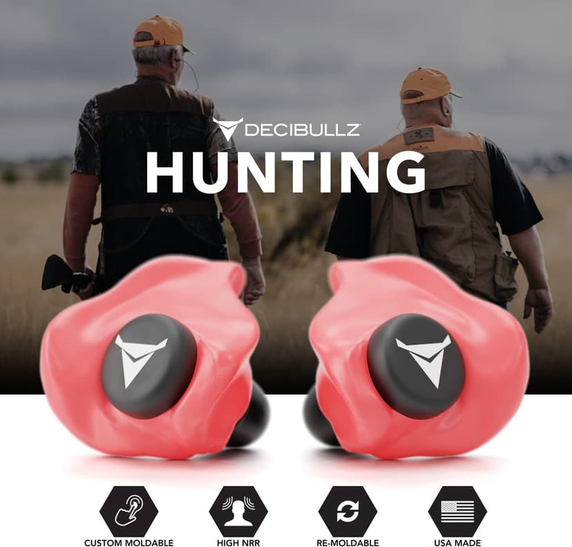 Decibullz - Custom Molded Earplugs, 31dB Highest NRR, Comfortable Hearing Protection for Shooting, Travel, Work and Concerts