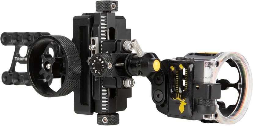 Trophy Ridge Digital React Trio Bow Sight - 2 Micro Adjustable Horizontal Pins, 1 Vertical Pin, Digital Readout, Fast Setup, Dead Set Accuracy, 5 Customizable Profiles, 4 Brightness Settings