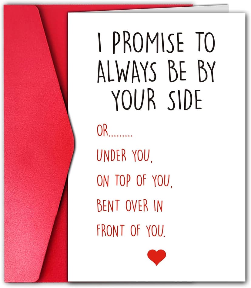 Funny Anniversary Card for Boyfriend Husband, I Promise to Always Be By Your Side Card, Hilarious Gift for First Second Third Year Anniversary (Top or Under)