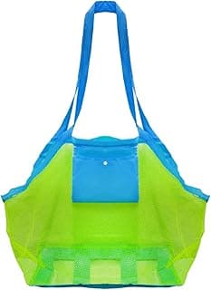 Mesh Beach Toys Bag Extra Large Beach Bags and Totes Sand Tote Bag Storage Bags Children Toys Beach Toy Organizer Kids Sand Toys Collector Perfect for Holding Toys Stay Away from Sand Christmas Gift