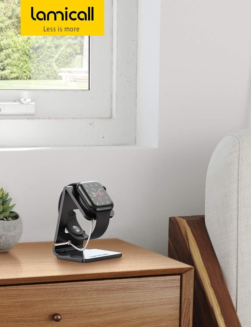 Lamicall Watch Stand for Apple Watch Magnetic Fast Charger - Desk Charging Stand Holder Dock for Apple iWatch Series SE3 SE2 Ultra 3, Series 11 10 9 8 7 6 5(49mm 46mm 45mm 44mm 42mm 41mm 40mm 38mm)