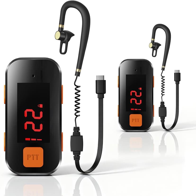 2 Pack Mini Walkie Talkies, Small Walkie Talkies, Waterproof Two Way Radio with Earpieces for Outdoor, Restaurants, Hiking, Baseball, Hospital, Tourism