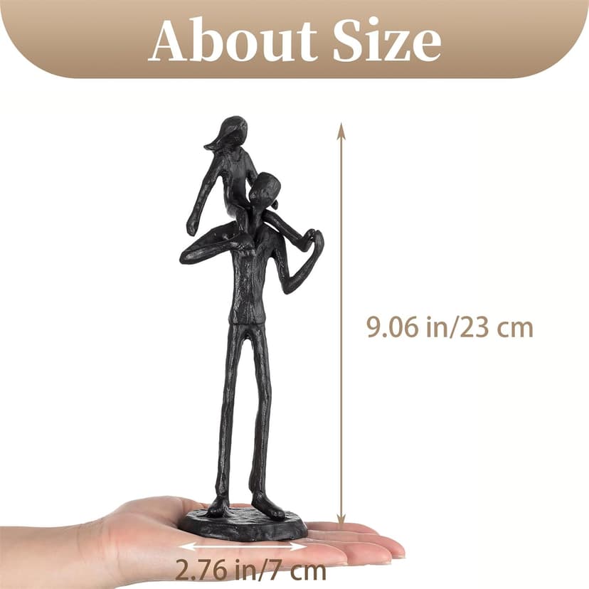 Sziqiqi Dad Gifts from Daughter: Dad Daughter Iron Figurine Father Daughter Decoration for Fathers Day Wedding Christmas Birthday Gifts Statue for Son Husband
