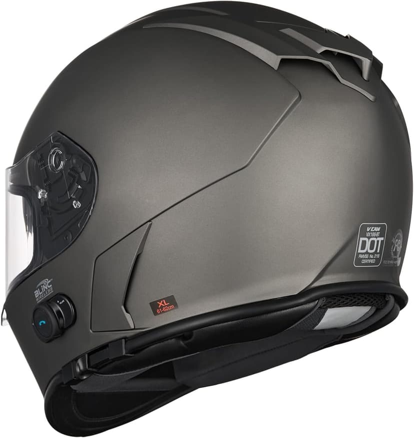VCAN Bluetooth Integrated Full Face Motorcycle Helmet with Dual Visor
