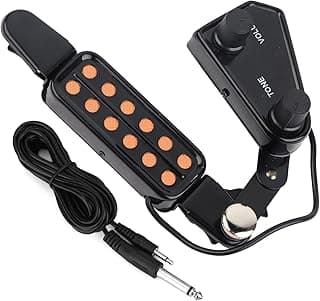 12 Sound Hole Guitar Pickup Acoustic Classical Guitar Transducer with Tone and Volume Control for Acoustic Guitar Cable Length 10 ft
