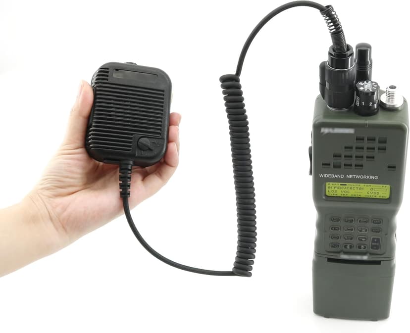 6 Pin PTT Adapter Handheld Microphone Shoulder Speaker Compatible with PRC152/163 Two Way Radio
