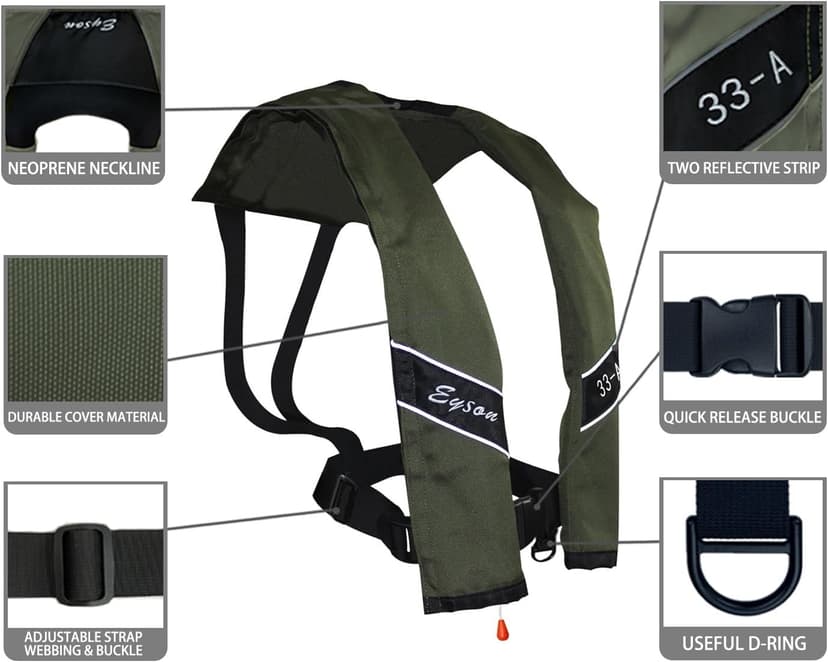 Eyson Slim Inflatable Life Jacket Life Vest Automatic