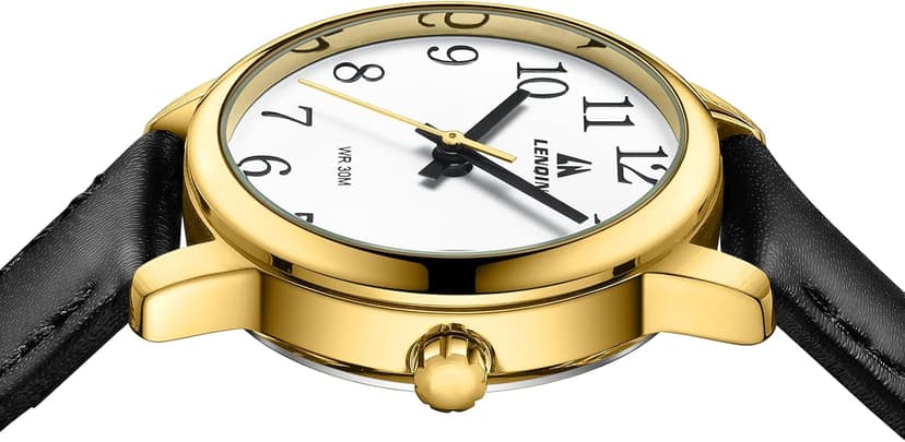 LN LENQIN Womens Watch Analog Quartz Waterproof Ladies Watches for Women Easy Read Women's Wrist Watches with Leather Strap Luminous Dial