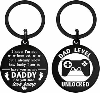 New Dad Gifts, First Time Dad Gifts, Christmas Daddy To Be Gift Keychain, Expecting Daddy Gift, Pregnancy Announcement for Daddy Level Unlocked, Fathers Day