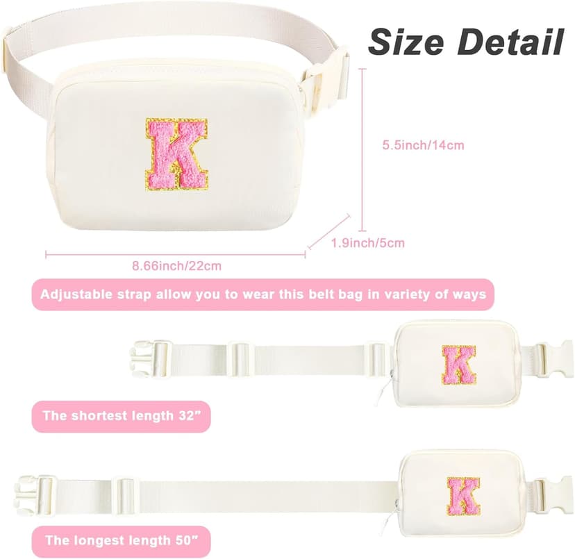 Teen Girl Gifts Trendy Stuff for 4 5 6 7 8 9 10 11 12 13 Year Old Girl, Initial Fanny Pack Necklace for Toddler Kids Christmas Birthday Gifts for Girls kids Initial Gift for 4-13 Teens (K) B0DT1179VN