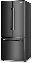 BLACK+DECKER 16 Cu. Ft. French Door Refrigerator with Built-in Ice Maker, Full Size Refrigerator with Bottom Mount Freezer Drawer, Frost Free, ENERGY STAR certified, BRF1600GIMB, Black