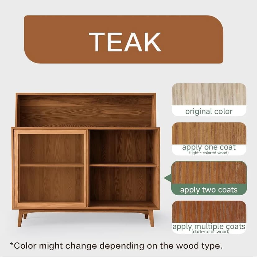 Wood Stain, 16 Oz Water Based Wood Stain and Sealer in One - No Priming, No Top Coat Required, Fast Drying|Low Odor|Non-Toxic, Perfect for Indoor and Outdoor Furniture (Teak with Tools)