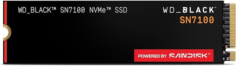 WD Black SN7100 2TB NVMe SSD - Gen4 PCIe, M.2 2280, Up to 7,250 MB/s Read, Up to 6,900 MB/s Write, Next Gen TLC 3D NAND, for Laptops, Handheld Gaming Devices - WDS200T4X0E
