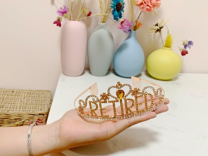 JETKONG Retirement Party Decorations Retired Tiara/Crown, Retired Sash for Women Retirement Gifts, Retirement Party Supplies, Gifts, Favors (Rose Gold) B0B2R3G8NG