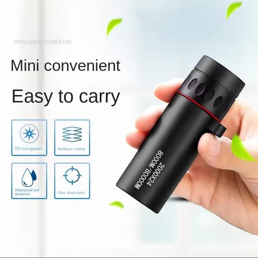Compact High Power Monocular Telescope, 8X Magnification Portable Single Tube for Hiking, Bird Watching, Stargazing, and Outdoor Adventures