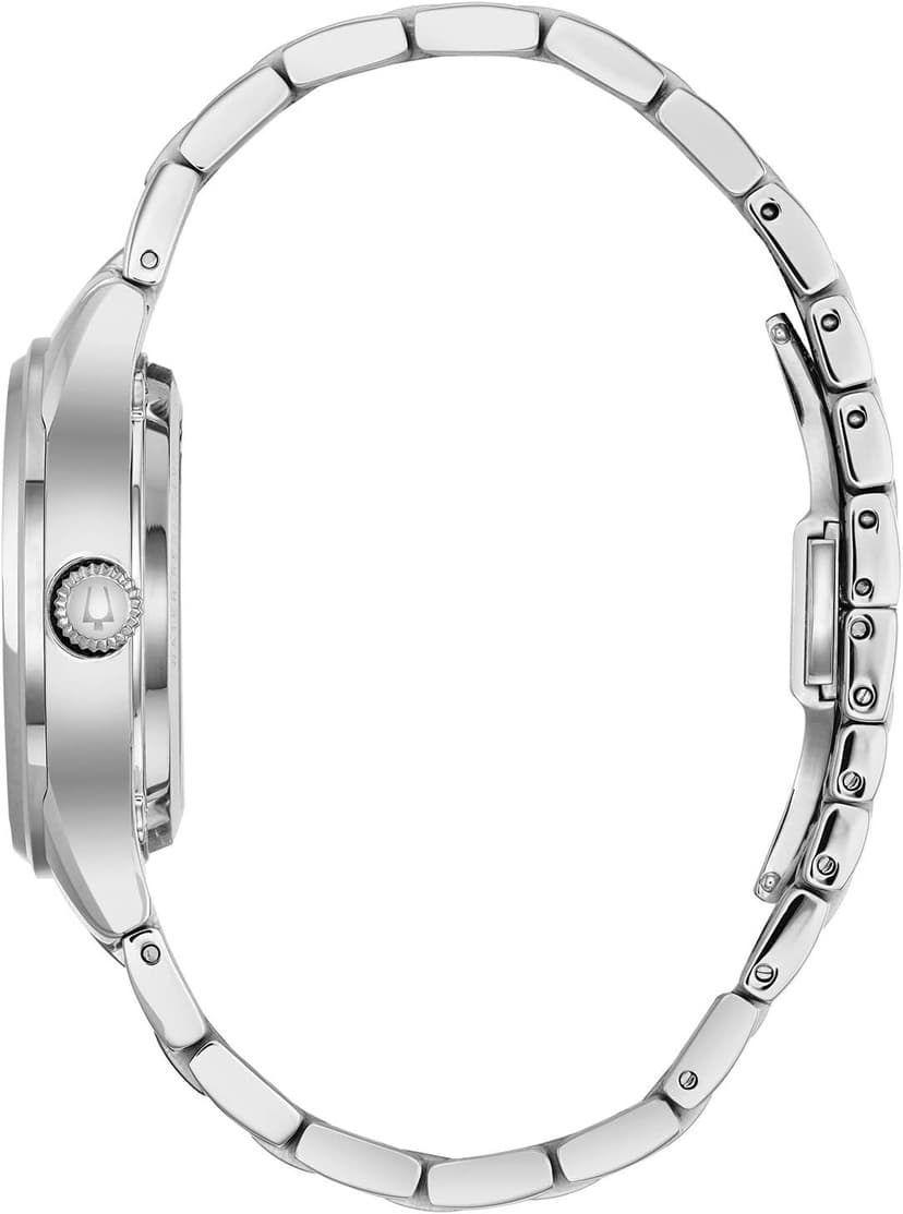 Bulova Ladies' Classic Diamond 3-Hand Automatic in Stainless Steel, Mother-of-Pearl Dial and Open Aperture Dial