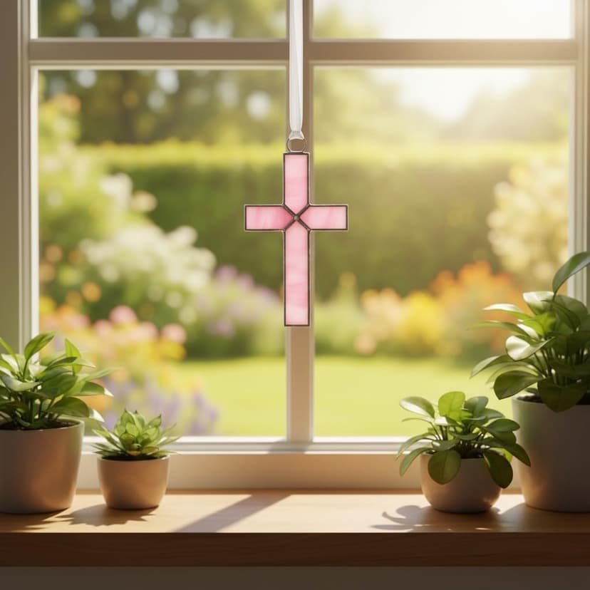 Handmade Glass Cross with Loving Sentiments Perfect Christian Gift for Goddaughter On Birth Baptism Confirmation Christening Birthday from Godparents B01C4JGY2M
