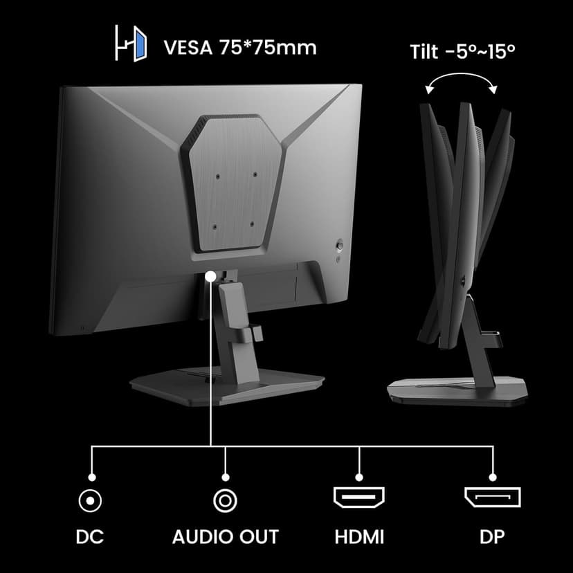 SANSUI 24 Inch Gaming Monitor 180Hz, DP 1.4 & HDMI 2.0 Ports High Refresh Rate Computer Monitor, Racing FPS RTS Modes, 1ms Response Time 110% sRGB (ES-G24F4, HDMI Cable Included)