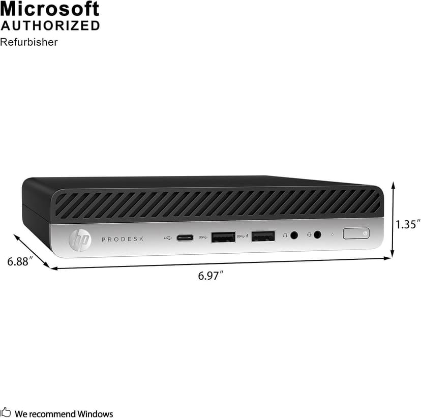 HP ProDesk 600 G3 Mini PC Desktop, Intel Core i5-6500T, 16GB RAM, 256GB PCIe Solid State Drive, USB-C, Windows 11 Professional (Renewed)