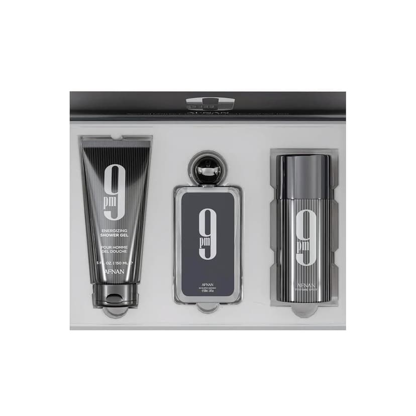 Afnan 9 PM Luxury Perfume Gift Set – Eau De Parfum (3.4 Oz), Deodorant (5.0 Oz), Shower Gel (6.7 Oz)