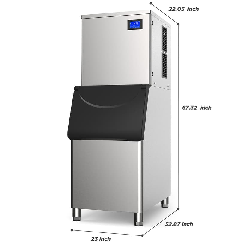 Commercial Ice Maker Machine 432 Lbs/24H with 400LBS Large Storage Bin Ice Ready in Air Cooled Clear Cube Ice for Bar Business Cafe ETL NSF(432 Lbs/24H)