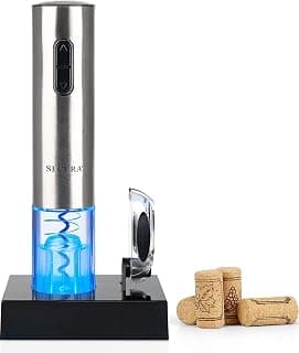 Secura Electric Wine Opener, Automatic Electric Wine Bottle Corkscrew Opener with Foil Cutter, Rechargeable (Stainless Steel) B01261VEOG