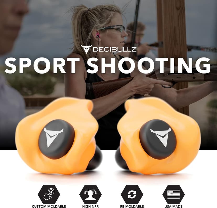 Decibullz - Custom Molded Earplugs, 31dB Highest NRR, Comfortable Hearing Protection for Shooting, Travel, Work and Concerts