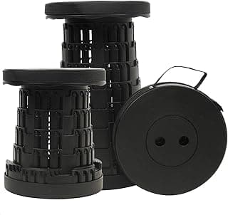 JAEMEYEM Upgraded Collapsible Stool Chair, Folding Stool, Lightweight, Sturdy, Adjustable, Portable, Foldable Seat Stools for Outdoor Camping Fishing Hiking BBQ