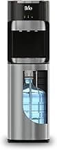 Brio Bottom Loading Water Cooler Dispenser for 5 Gallon Bottles - 3 Temperatures with Hot, Room & Cold Spouts, Child Safety Lock, LED Display with Empty Bottle Alert, Stainless Steel