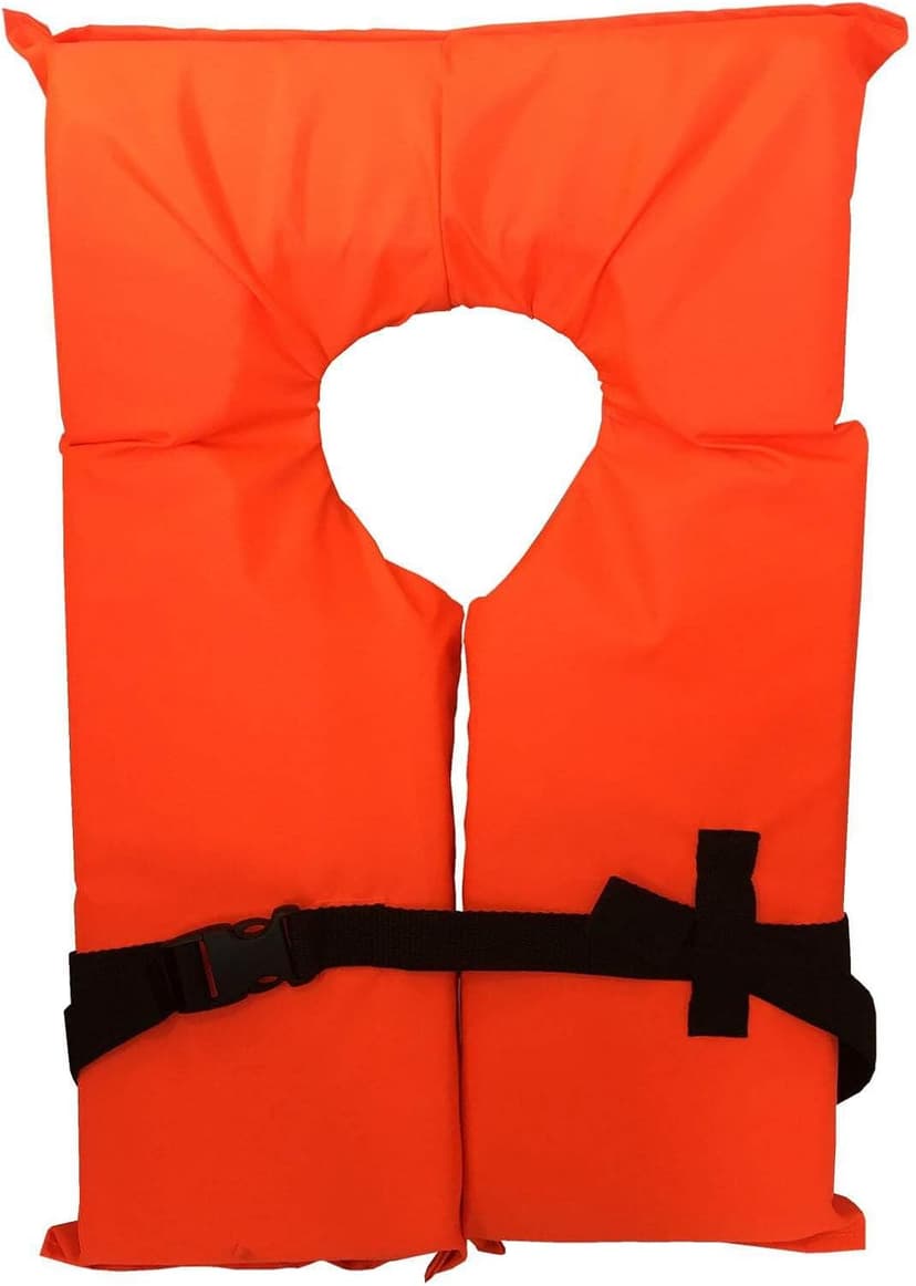 6 Pack Coast Guard Approved Life Jackets. High Visibility Color Type II Keyhole Life Vest in Classic May West Style. Compliance Flotation Device