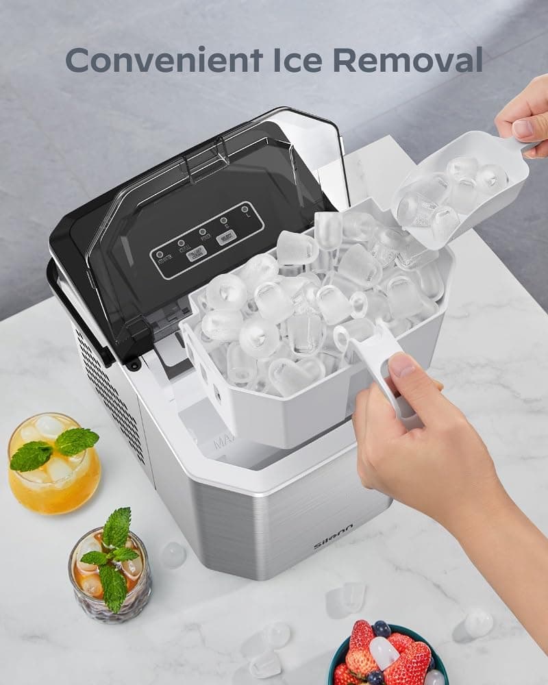 Silonn 2″ Sphere Ice Maker, Clear Ice Ball Maker with Slow-Melting, 4 pcs in 35 Mins, 144 pcs/Day, Crystal Sphere & Rapid Sphere Technology, Self-Cleaning Ice Maker Countertop Ideal for Whiskey