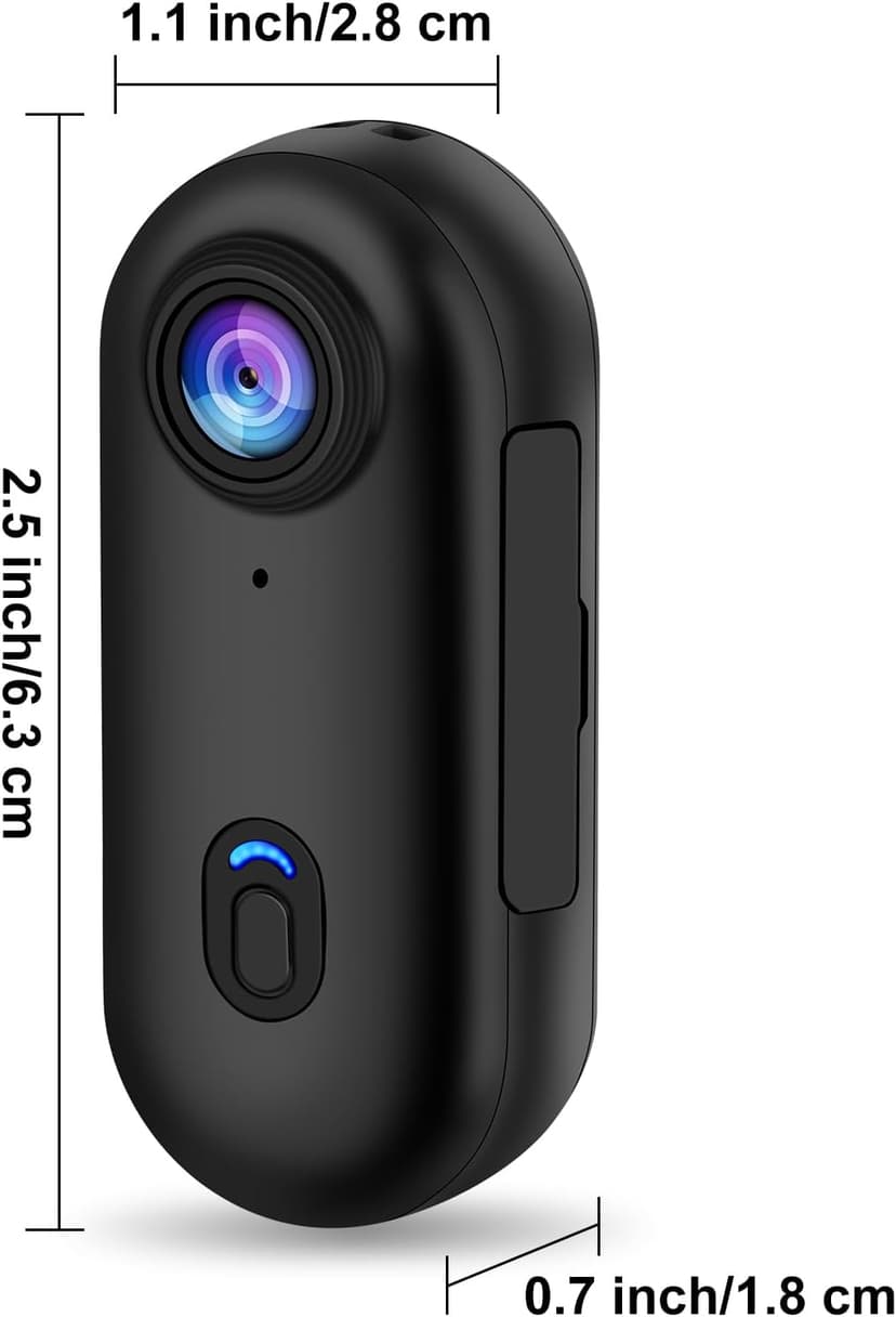 i3 4K Thumb Action Camera, Tiny Size, Mount Anywhere, Small Body Camera with Spring Clip, Portable Vlogging, Hands-Free POV Recording, Helmet Cam for Cycling, Motorcycle (64G-Card, Black)