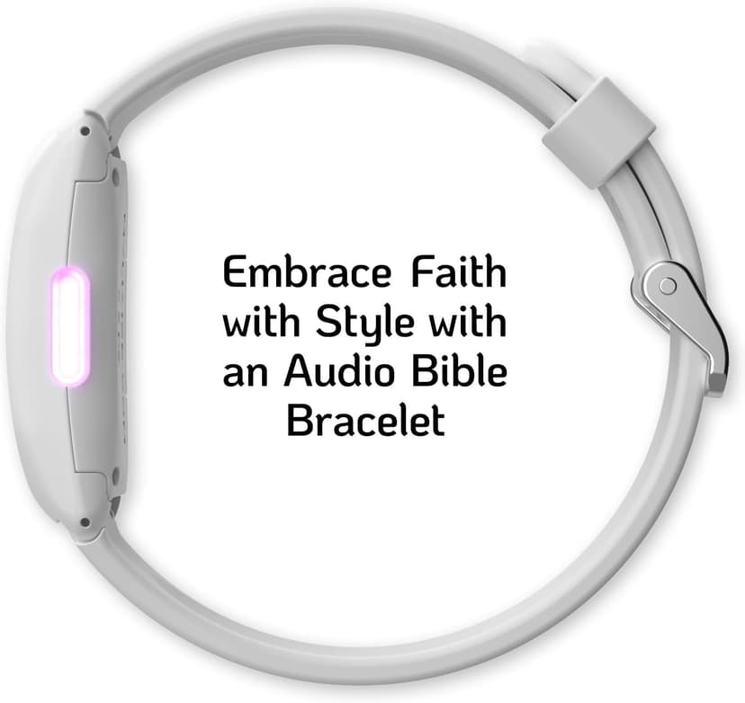 LIAISE Wearable Audio Wrist Band, WWJD Bracelet and Audio Bible, 300+ Verses from NIV, Jesus Bracelet Speaker, Christian Wristband, Christian Gifts for Men, Christian Gifts for Woman (White)