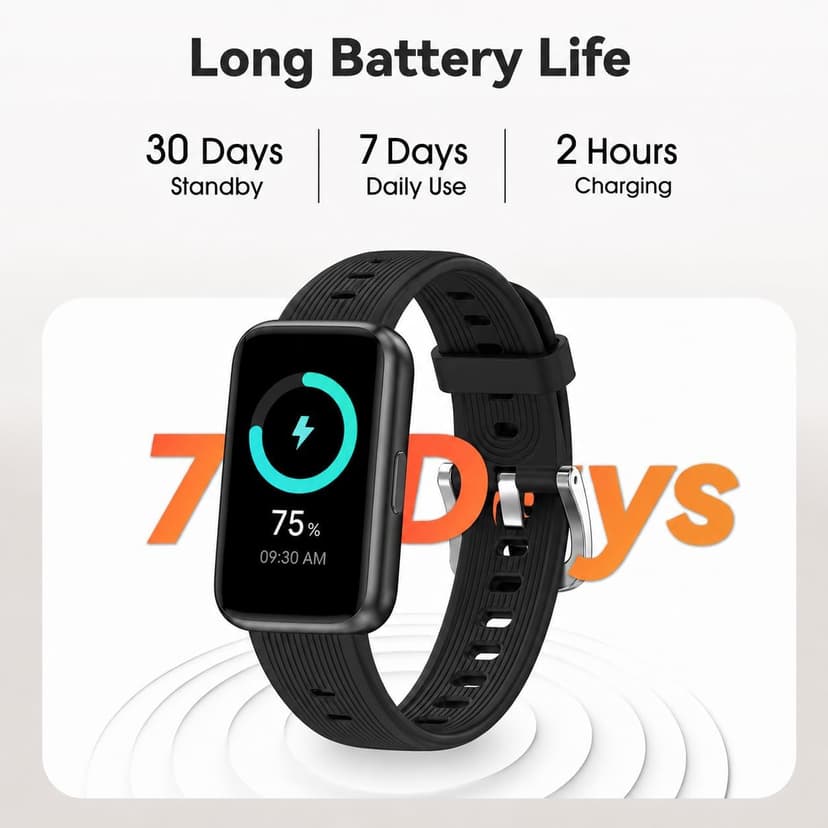 Pedometer Watch No App/Phone Required Slim Fitness Tracker, 30 Meters Waterproof 1.47'' Smart Watch, Heart Rate & Blood Oxygen Monitor Step Counter for Men Women