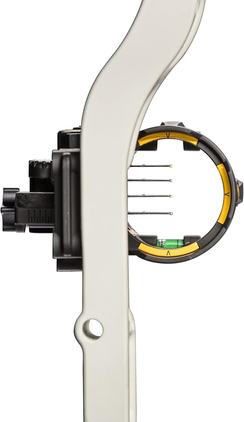 Trophy Ridge React H4 Bow Sight - 4 Pin Sight, Tool Less Windage and Elevation Adustability, 2nd Axis Leveling, Adjustable Click Light