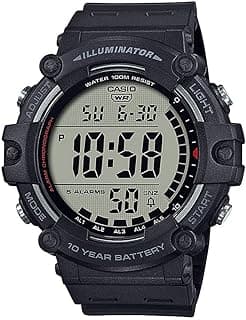 Casio Illuminator AE1500WH Series | 10-Year Battery | LED Backlight | 5-Alarms | 1/100 Sec Stopwatch | Men's Digital Watch