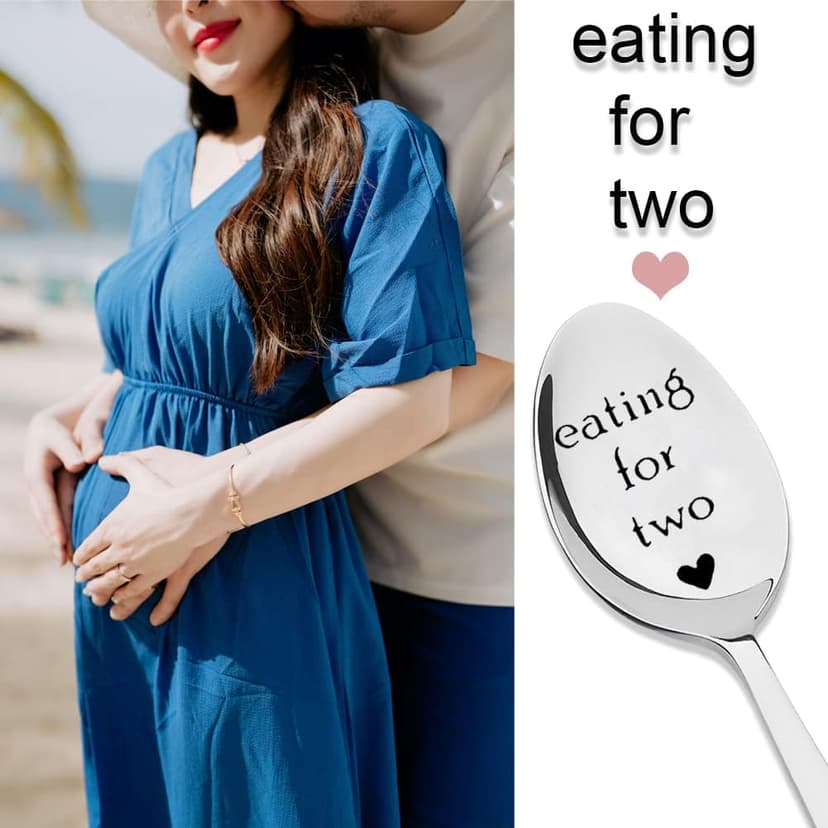 Pregnancy Gifts for First Time Moms Eating for Two Spoon for Soup Cereal Spoons Gift for Pregnant Women New Mom Mommy Mama To Be Gift Pregnancy Announcement Gifts