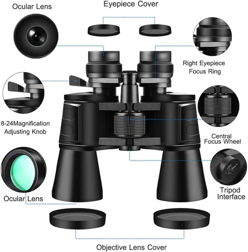 Military Zoom Binoculars 180x100 Powerful HD Binoculars Day/Low Night Optics Hunting Outdoor for Bird Watching Hiking Concert Travel