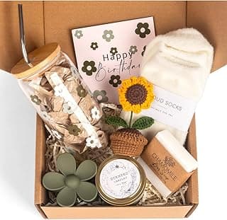 Birthday Gifts for Women, Self Care Gifts Baskets for Women, Care Package for Teen Girls, Her, Mom, Sister, Best Friend, Wife, Girlfriend, Coworker, Sending Sunshine Sunflower Gift Baskets