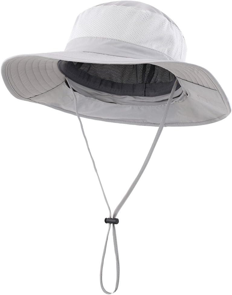 Home Prefer Outdoor UPF50+ Mesh Sun Hat Wide Brim Fishing Hat with Neck Flap Sun Hat for Men Women