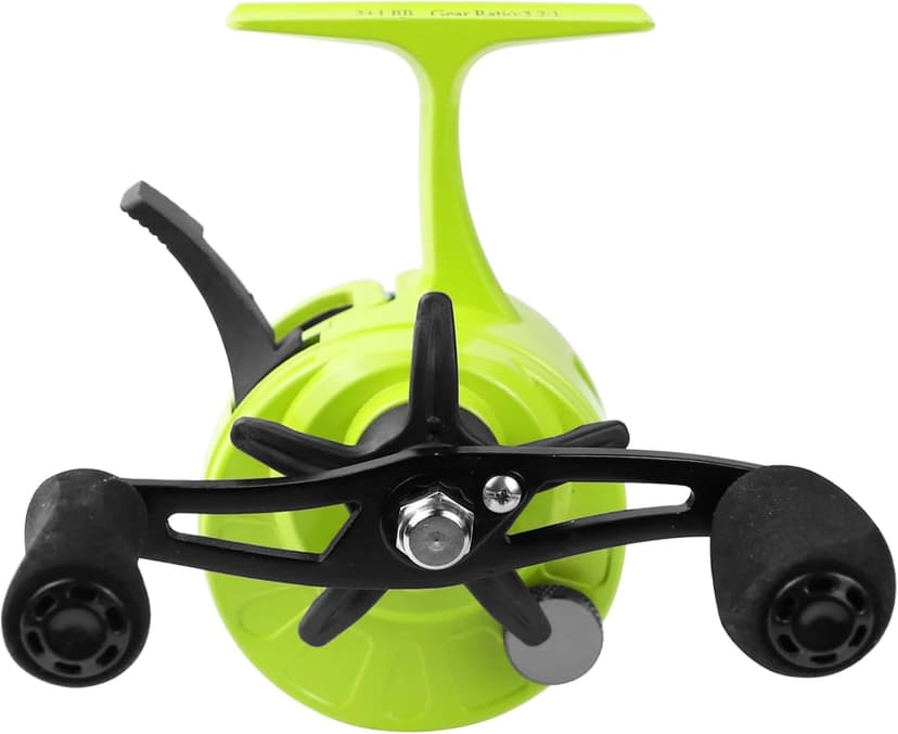 FREE FISHER Ice Fishing Reels 3.2:1 Gear Ratio Ultra Smooth 3+1Ball Bearings Strength CNC-machined Aluminum Inline Ice Fishing Reel with Left/Right Hand Retrieve