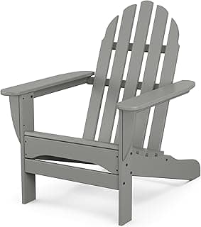 Polywood AD4030GY Classic Outdoor Adirondack Chair, Slate Grey